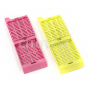 Кассеты гистологические/заливочные со съёмной крышкой, c прямоугольными отверстиями, жёлтые, Citotest