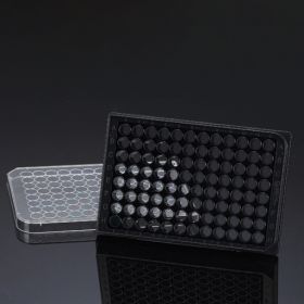 Планшет культуральный, 96-луночный, чёрный, прозрачное дно FLux, стерильный, SPL