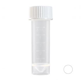 Пробирки винтовые, 5 мл, с юбкой, c белой крышкой, стерильные, СовТех