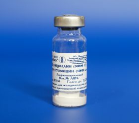 Пенициллин 50000 ЕД -стрептомицин 50000 мкг, лиофилизат, калий, 5 мл, ПанЭко