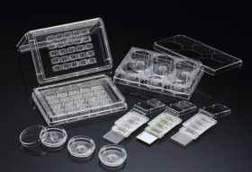 Чашки Петри конфокальные с трёхкамерным блоком, Ø35 мм, обработанная поверхность, дно из FLux, стерильные, ИУ, SPL