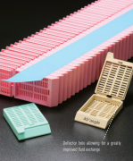 Кассеты гистологические/заливочные со съёмной крышкой, c прямоугольными отверстиями, коричневые, Citotest